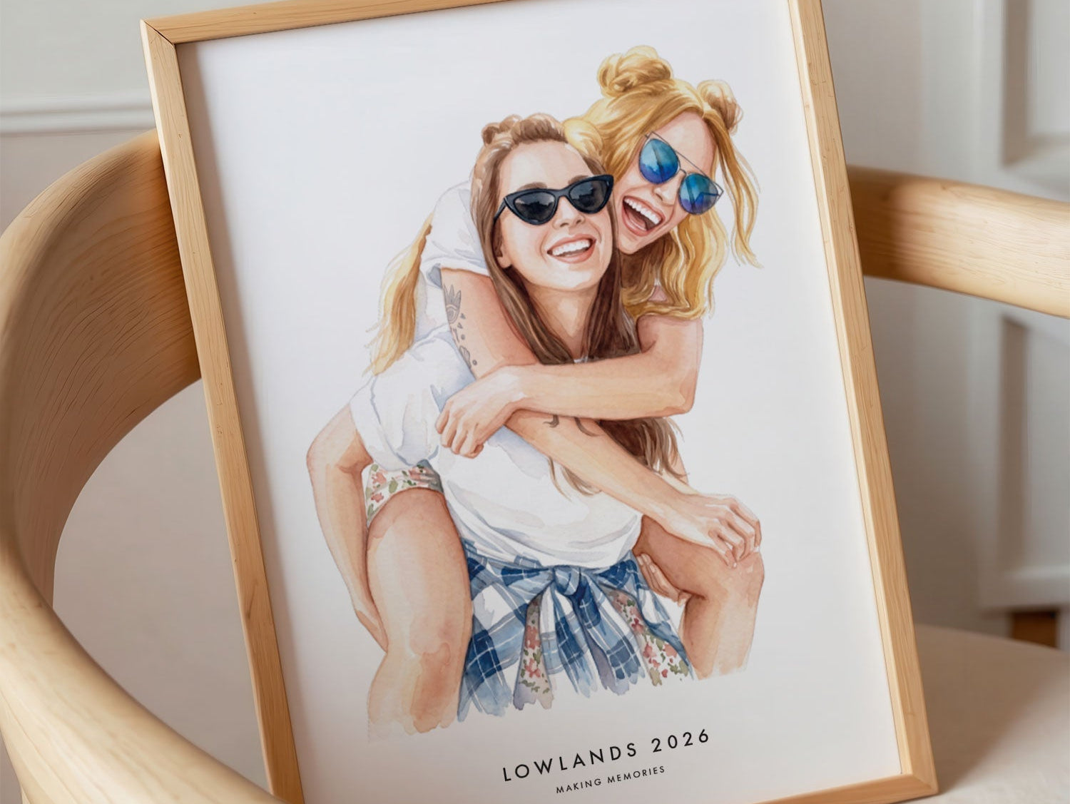 cadeau voor beste vriendin: tekening van foto poster