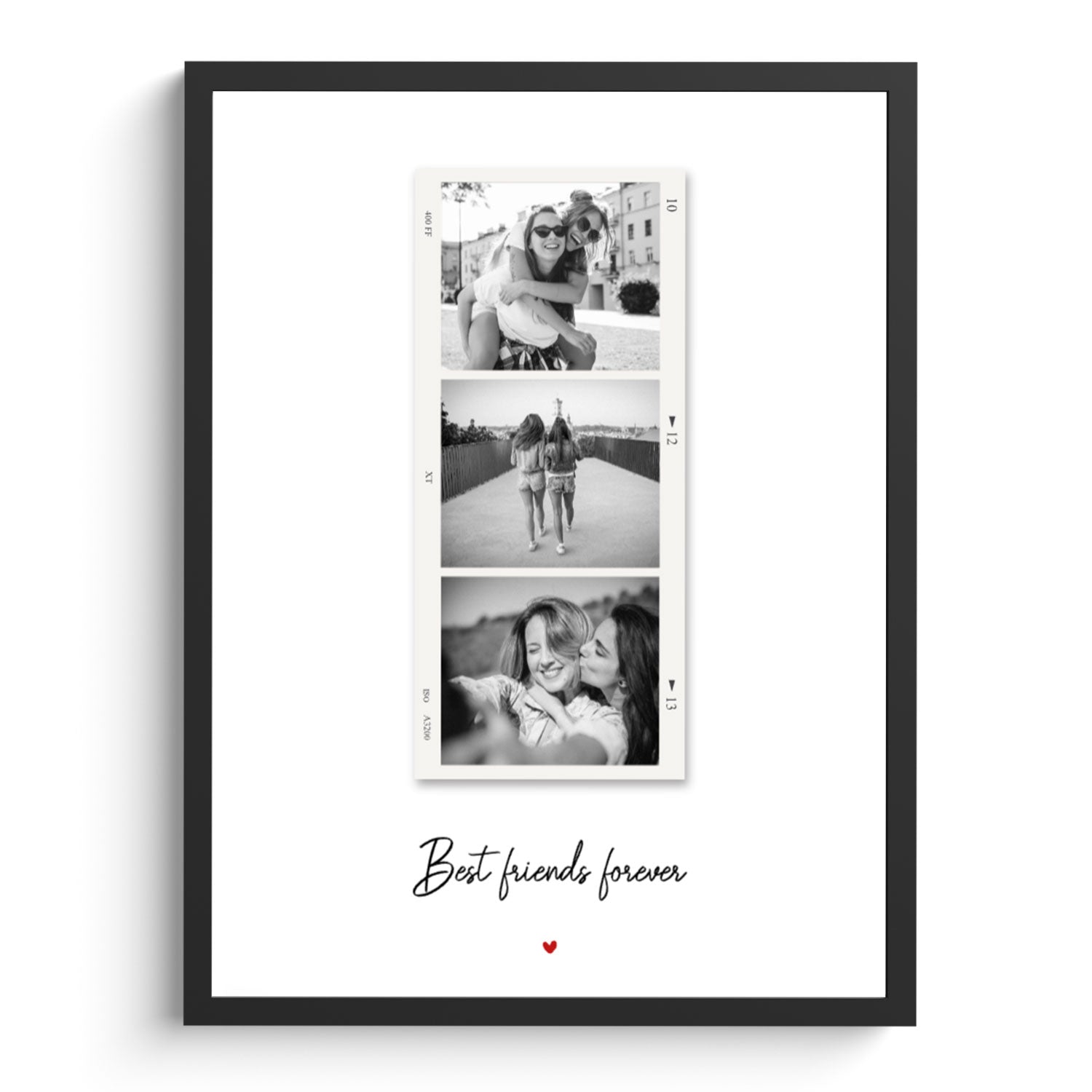 Vriendinnen fotostrip collage poster gepersonaliseerd uniek cadeau voor beste vriendin