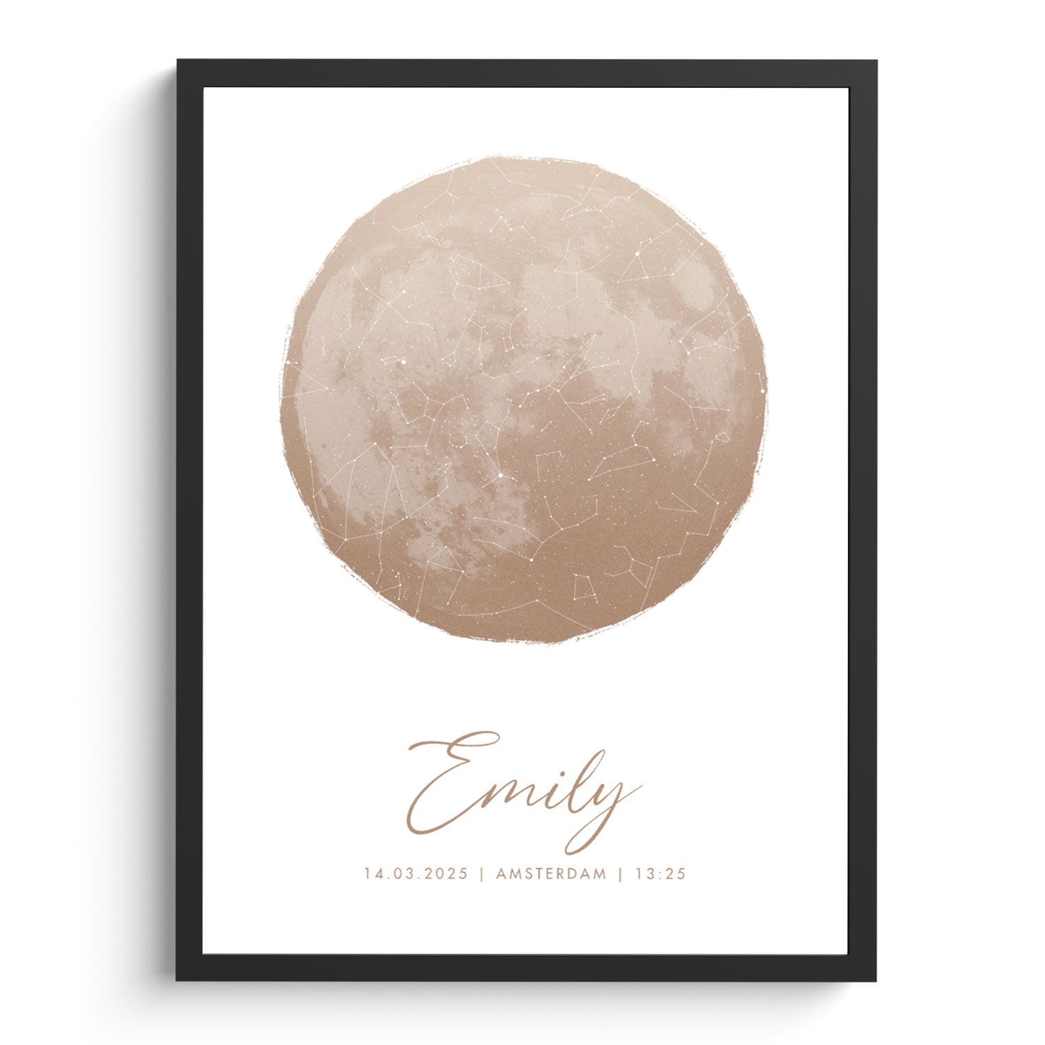 Sterrenhemel poster geboorte gepersonaliseerd ontwerp zelf cadeau