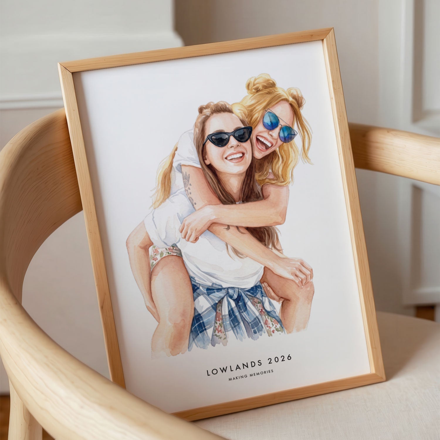 cadeau voor beste vriendin: tekening van foto poster