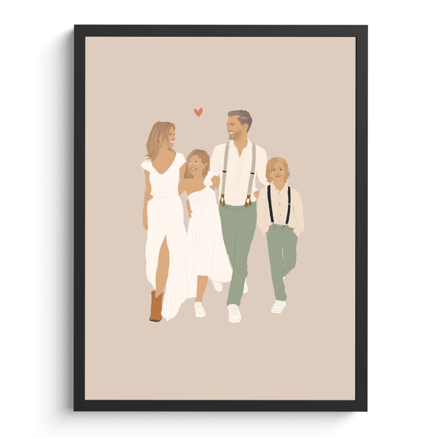 Portret illustratie koppel poster cadeau