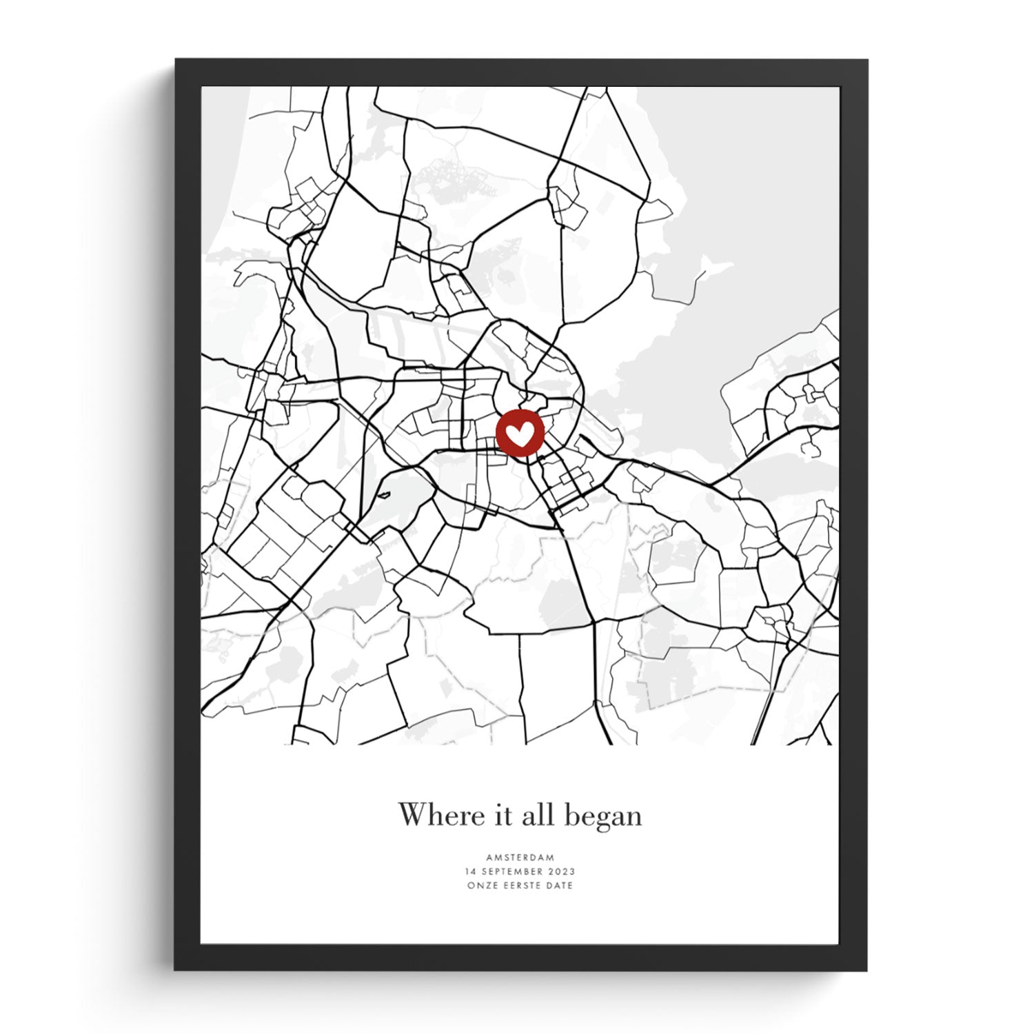 Where it all began kaart poster Engelstalig gepersonaliseerd koppel cadeau