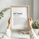 Juf definitie poster met naam – persoonlijk einde schooljaar cadeau