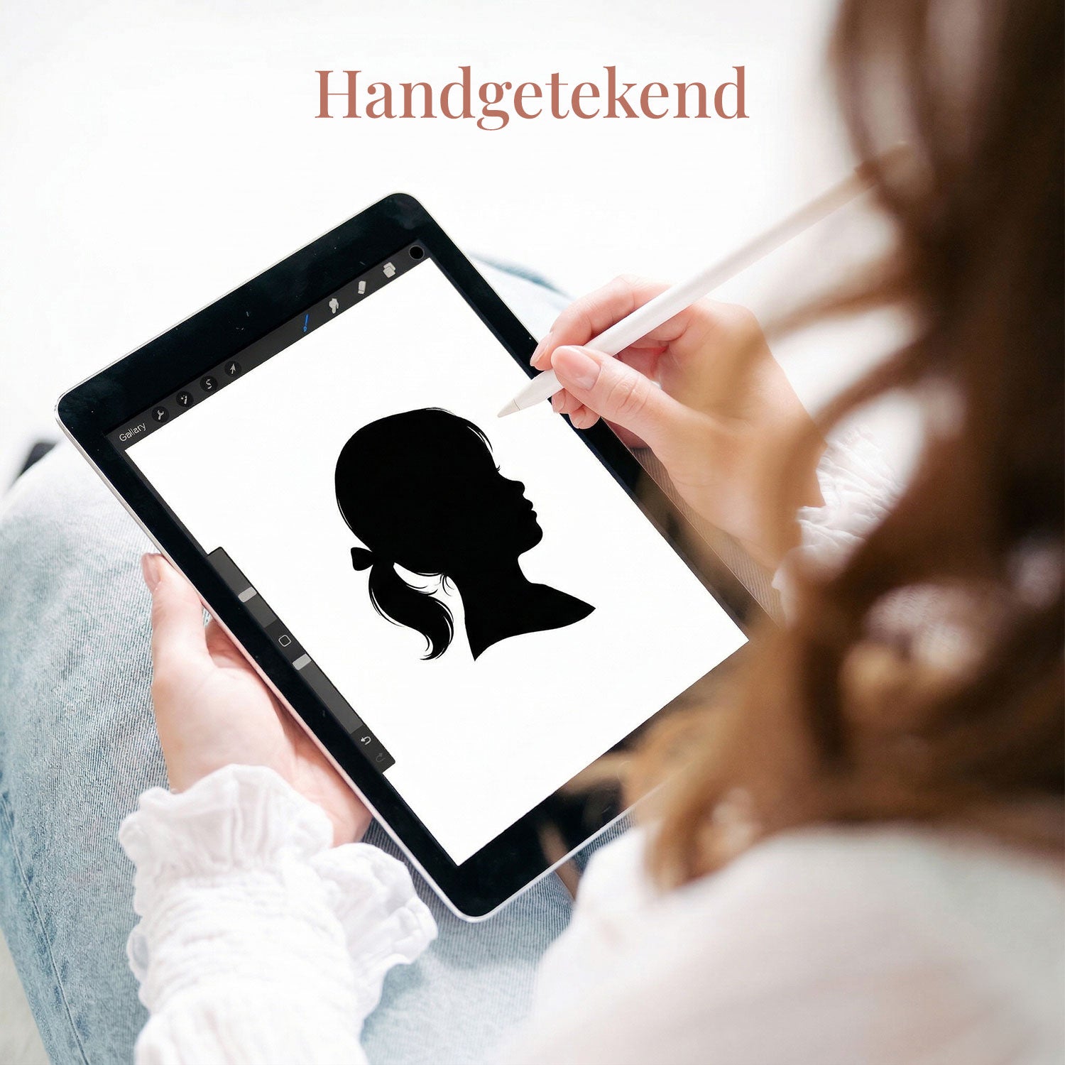 handgetekend portret silhouet