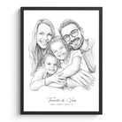 familieportret lijntekening van foto