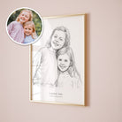 Tekening van foto van kinderen: familieportret cadeau