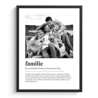 Personalisiertes Familienposter mit Foto | Familienbedeutung