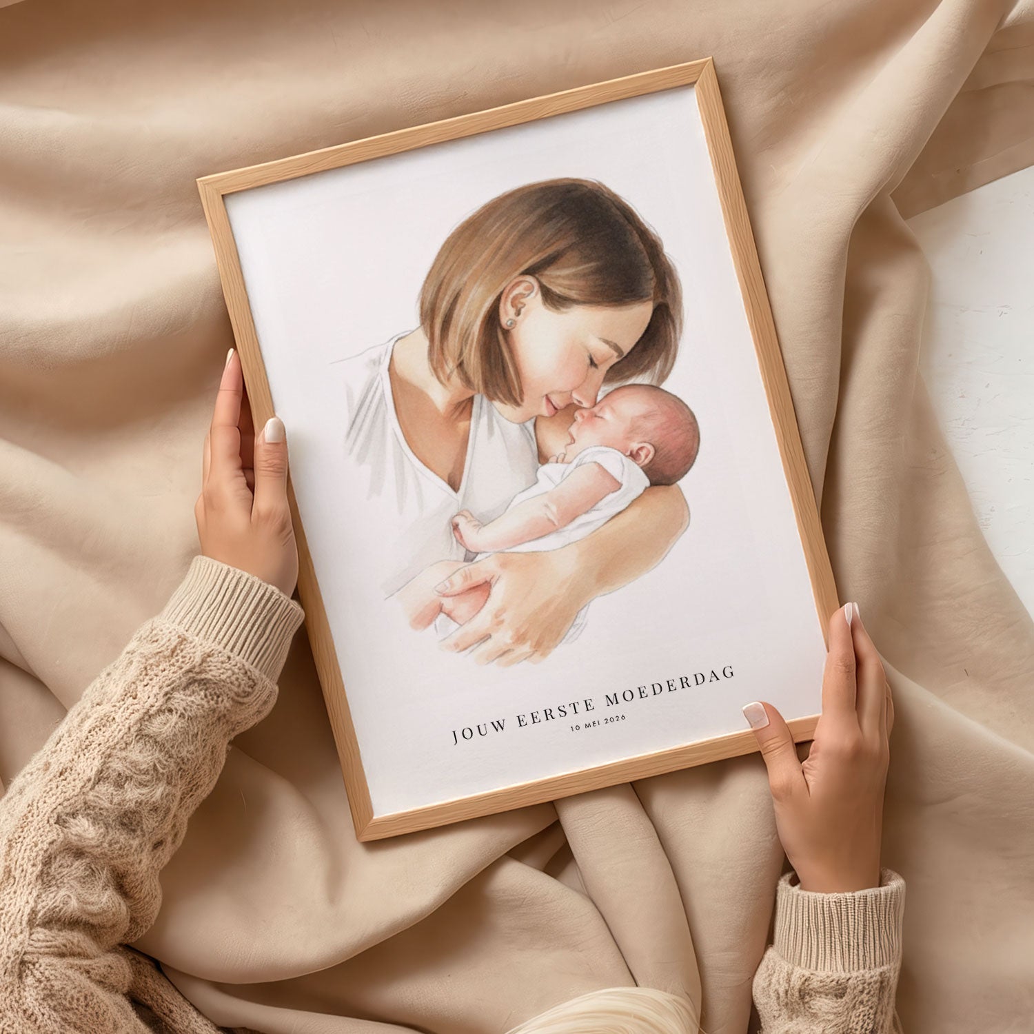 eerste moederdag poster illustratie van foto cadeau