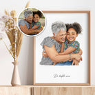 Aquarel portret van twee personen in lijst – gepersonaliseerd moederdag cadeau van foto