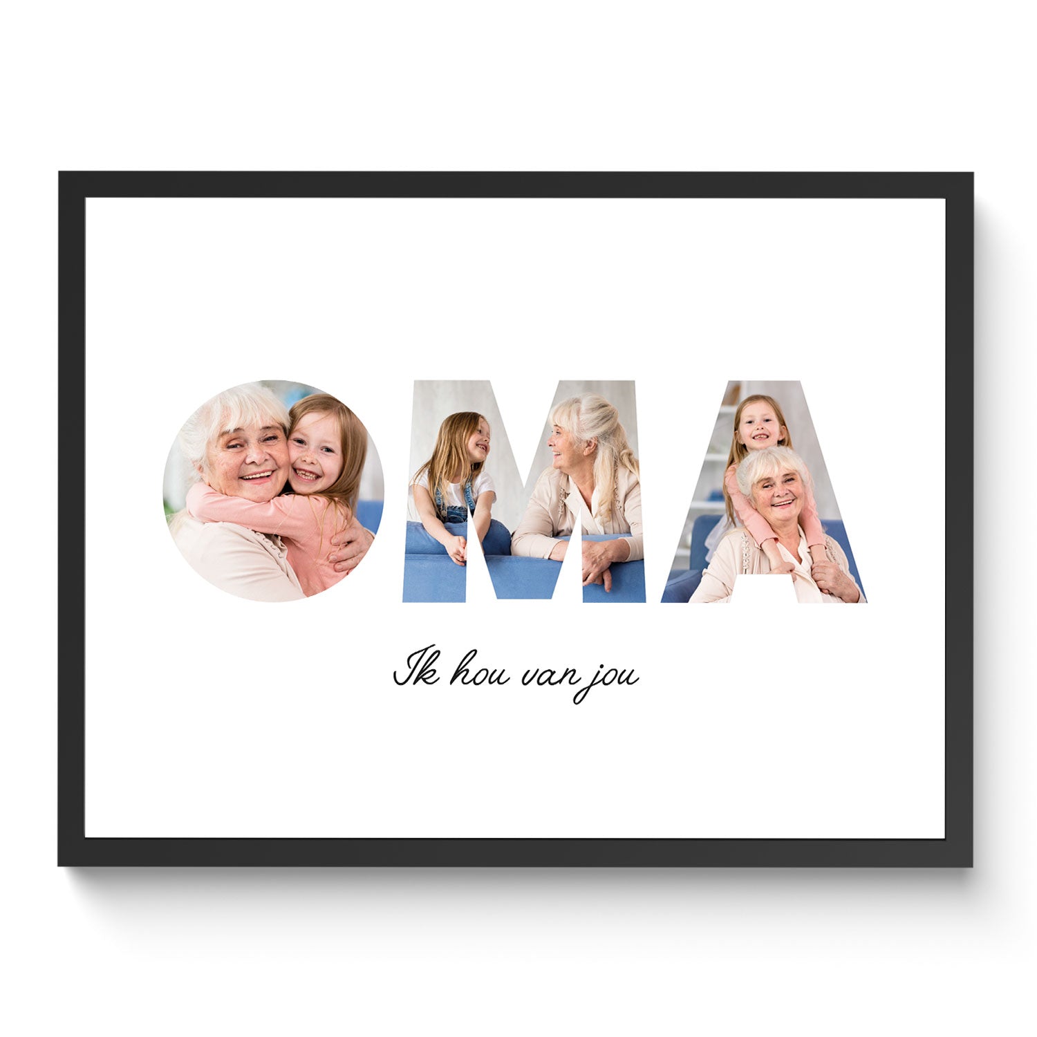 OMA poster met eigen foto's – gepersonaliseerd cadeau voor oma