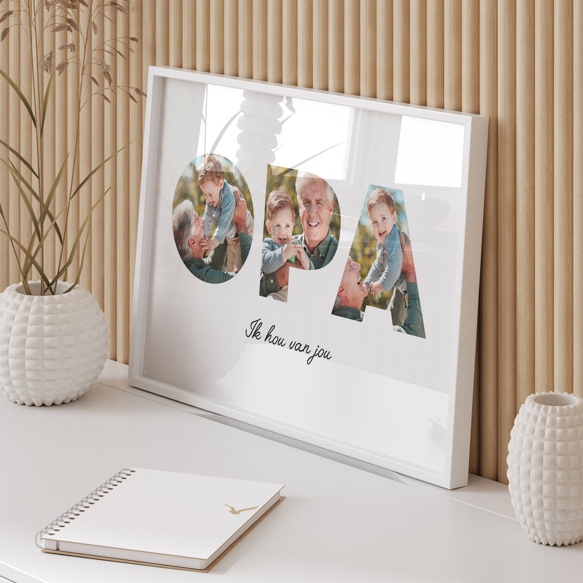 Gepersonaliseerde OPA poster aan de muur, cadeau voor opa met eigen foto's