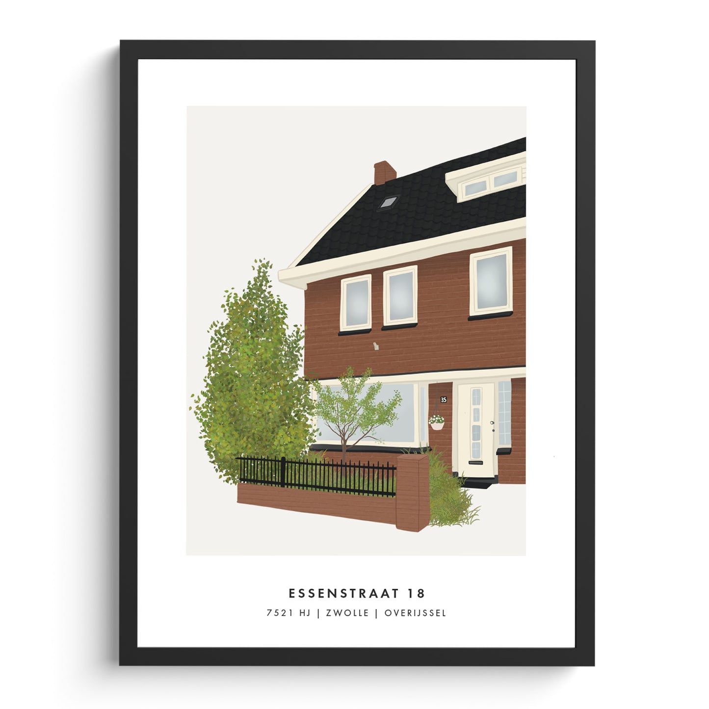 Huis illustratie | Gepersonaliseerde poster