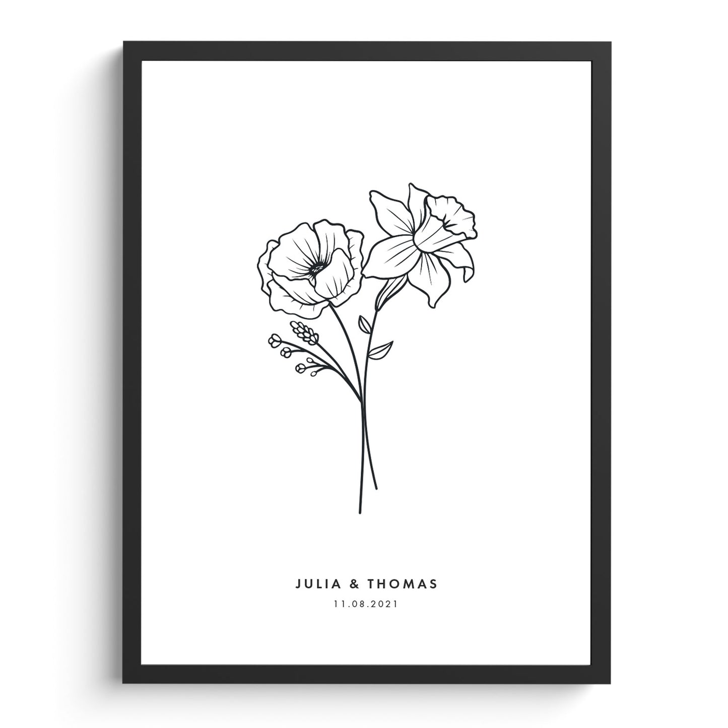 Blumenstrauß zur Geburt | Personalisiertes Poster mit Text