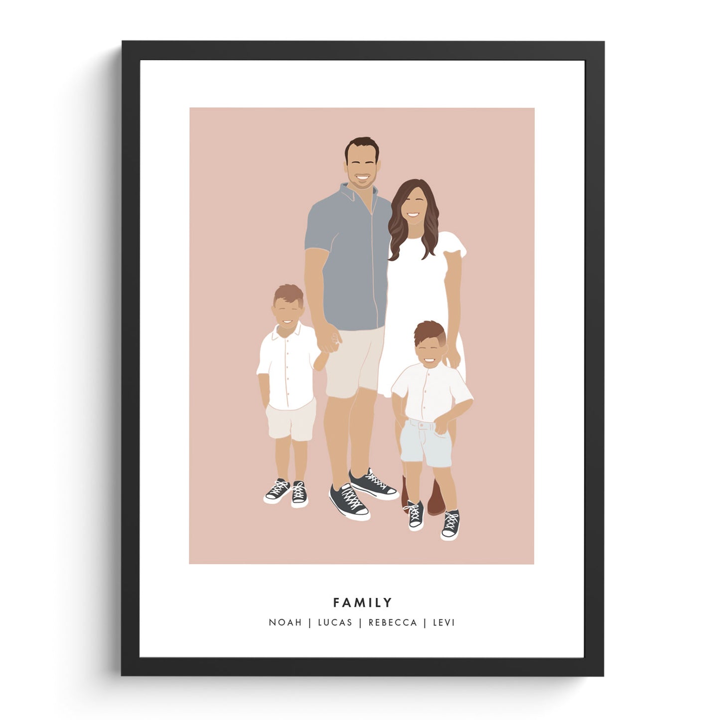 Illustration de portrait d'affiche de famille avec texte | Minimaliste